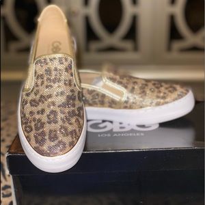 GBG Gold Texture (Leopard Print) Slip On Sneaker.